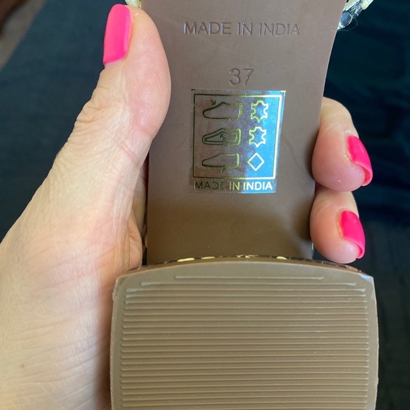 Free People Petra Snake Block Heel Sandal 37 6.5 - Picture 5 of 5